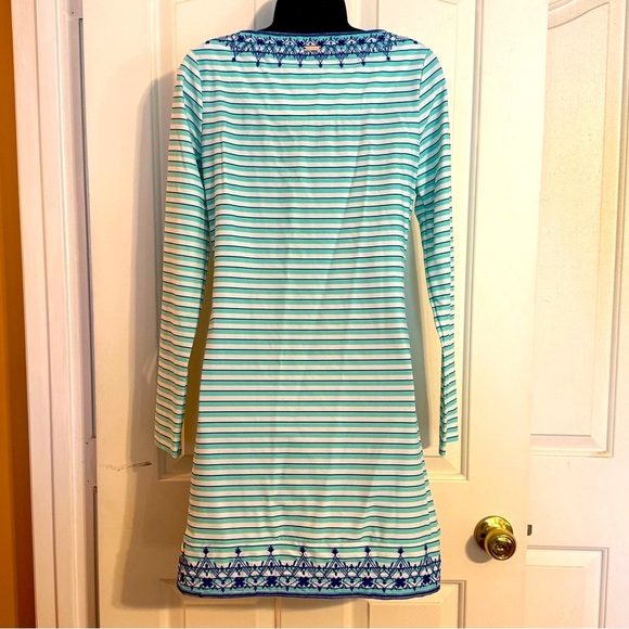 “CABANA LIFE” Striped & Embroidered Mini Dress - Picture 7 of 11